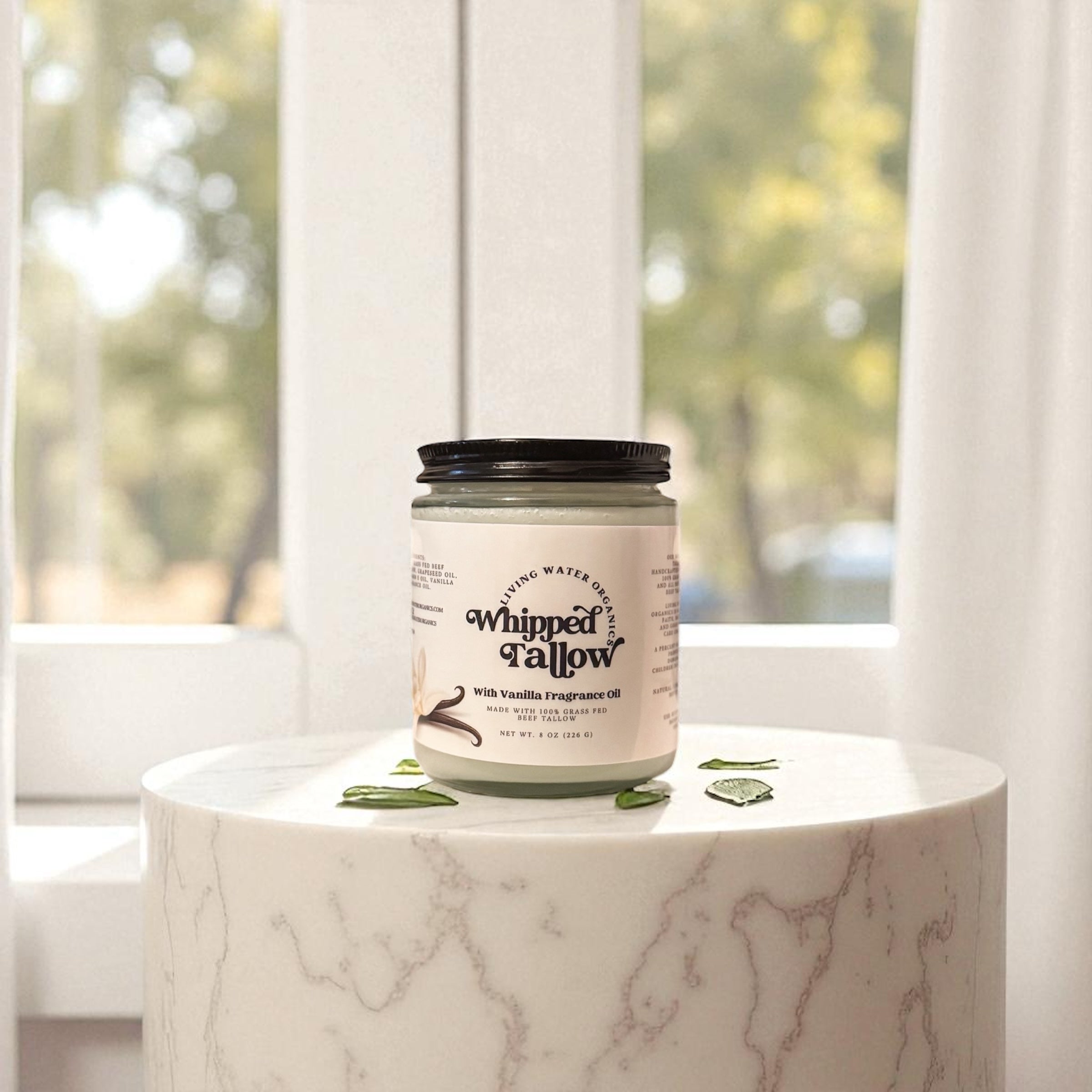 100% Grass Fed Whipped Tallow for Face, Hair, and Skin, Natural Tallow