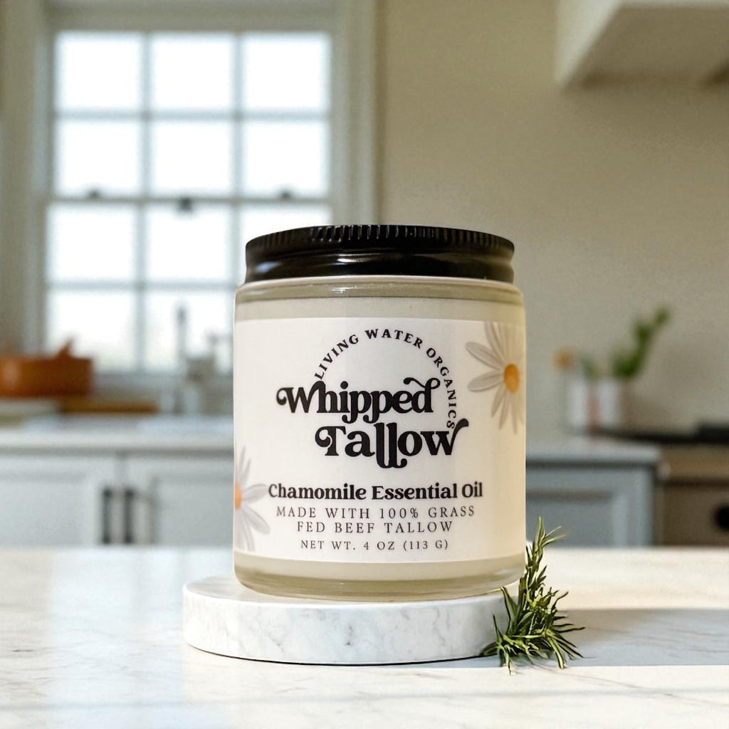 100% Grass Fed Whipped Tallow for Face, Hair, and Skin, Natural Tallow