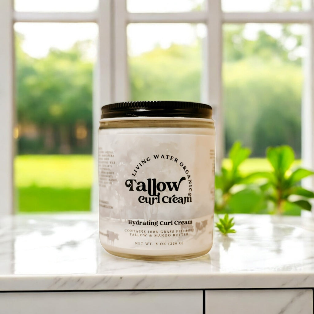 100% Grass Fed Tallow Curl Cream for Curly Hair (Promotes Repairing Damaged or Dry Hair)