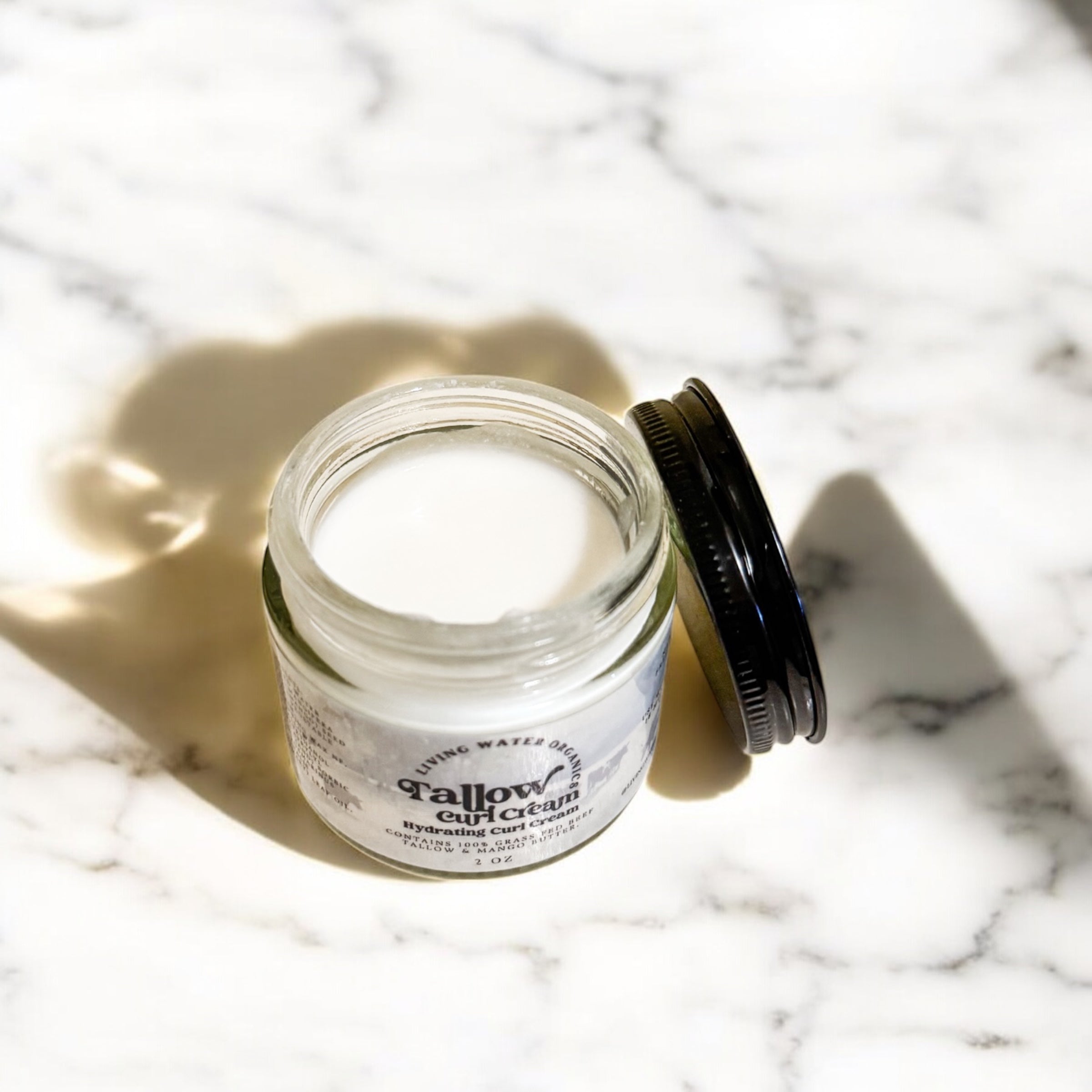 100% Grass Fed Tallow Curl Cream for Curly Hair (Promotes Repairing Damaged or Dry Hair)