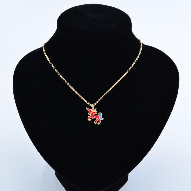 Bath Bomb Gift Set with Unicorn necklaces hidden in each bath bomb, 1 each black, white, red and rose, great for parties and gifts